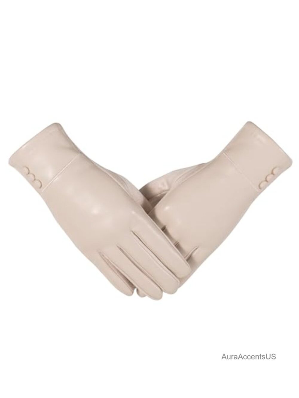 Winter Leather Gloves Women Wool Lining Touchscreen Texting Warm